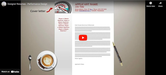 A snapshot of a YouTube video titled Designer Resumes - Performance Design