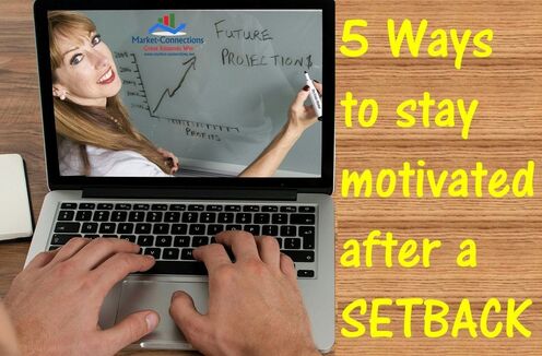 Training on 5 Ways to stay motivated after a setback with a logo from https://www.market-connections.net