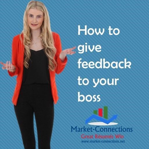 A girl is asking a question about how to give feedback to your boss - Posted by https://www.market-connections.net