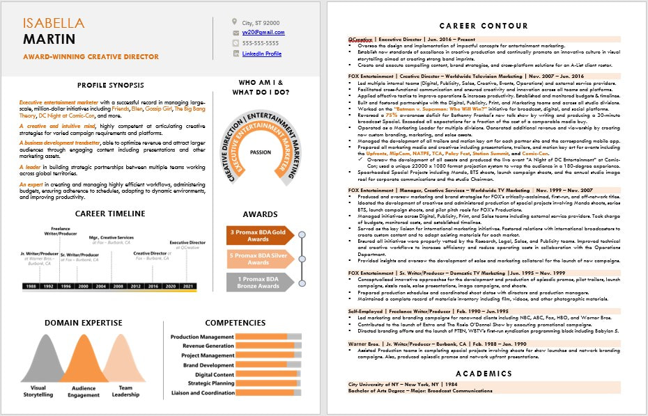 Graphic resume 2021 Design by https://www.market-connections.net - 05