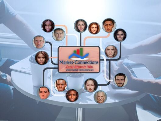 There is a logo from https://www.market-connections.net. It's a graphic of multiple faces surrounding a computer screen, referring to online networking. 