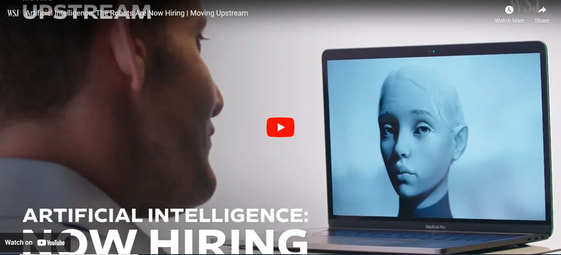 A snapshot of a YouTube video titled: Artificial Intelligence: The Robots Are Now Hiring | Moving Upstream