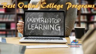 The title is Best Online College Programs and there is a logo from https://www.market-connections.net