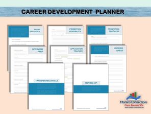 Photo of a career development planner. There is also a logo from https://www.market-connections.net
