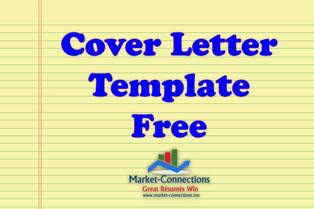 Photo of a ruled paper titled Cover Letter Template Free. There is also a logo from https://www.market-connections.net