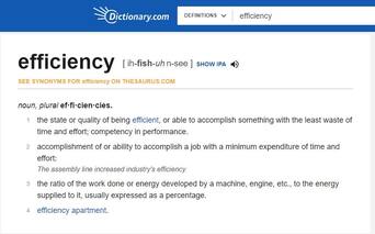 Definition of efficiency from Dictionary.com posted here by https://www.market-connections.net