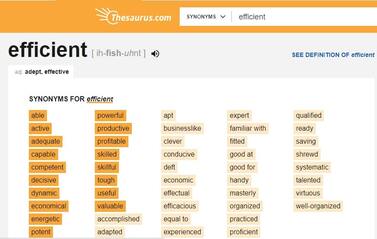 Efficient synonym from Thesaurus.com posted here by https://www.market-connections.net