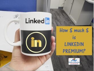 A LinkedIn cup with LI Premium logo as well as https://www.market-connections.net logo.
