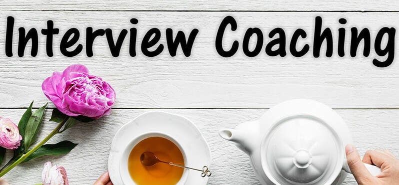 A cup, a kettle, a flower, and the title is Interview Coaching. For the blog of https://www.market-connections.net