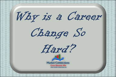 A poster titled Why is Career Change So Hard. There is also a logo from https://www.market-connections.net