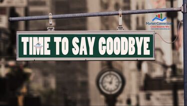 A sign that reads Time To Say Goodbye, indicates being laid off, let go, or fired